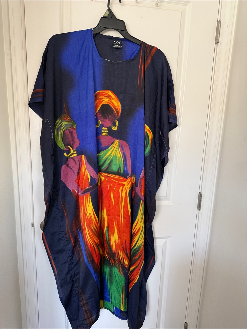 Bohemian Navy Multicolor Maxi Caftan Dress